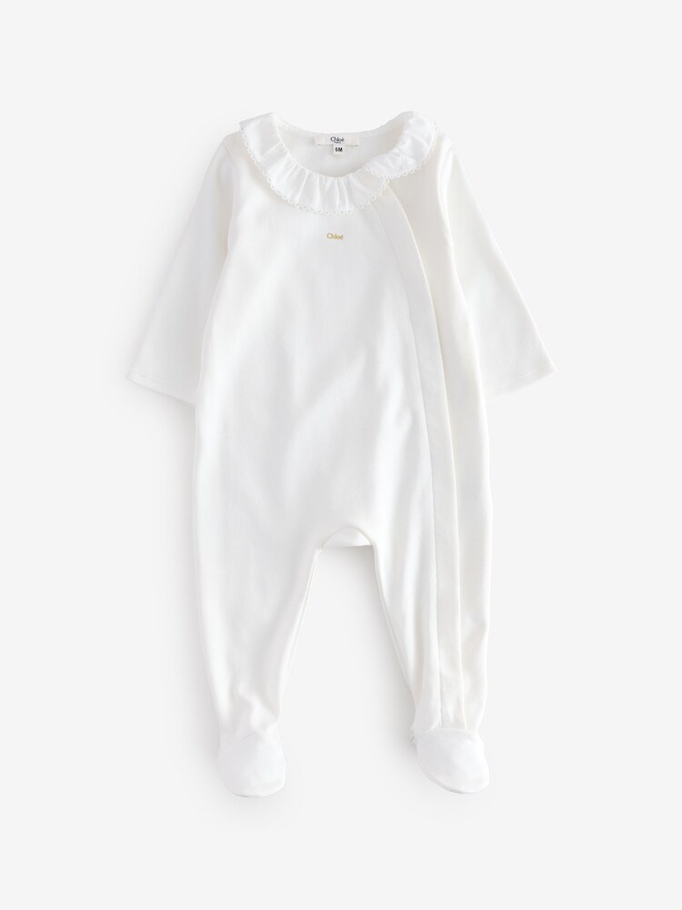 Chloé Baby Logo White Sleepsuit and Bibs Set With Giftbox - Image 2 of 10