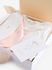 Chloé Baby Logo White Sleepsuit and Bibs Set With Giftbox - Image 8 of 10