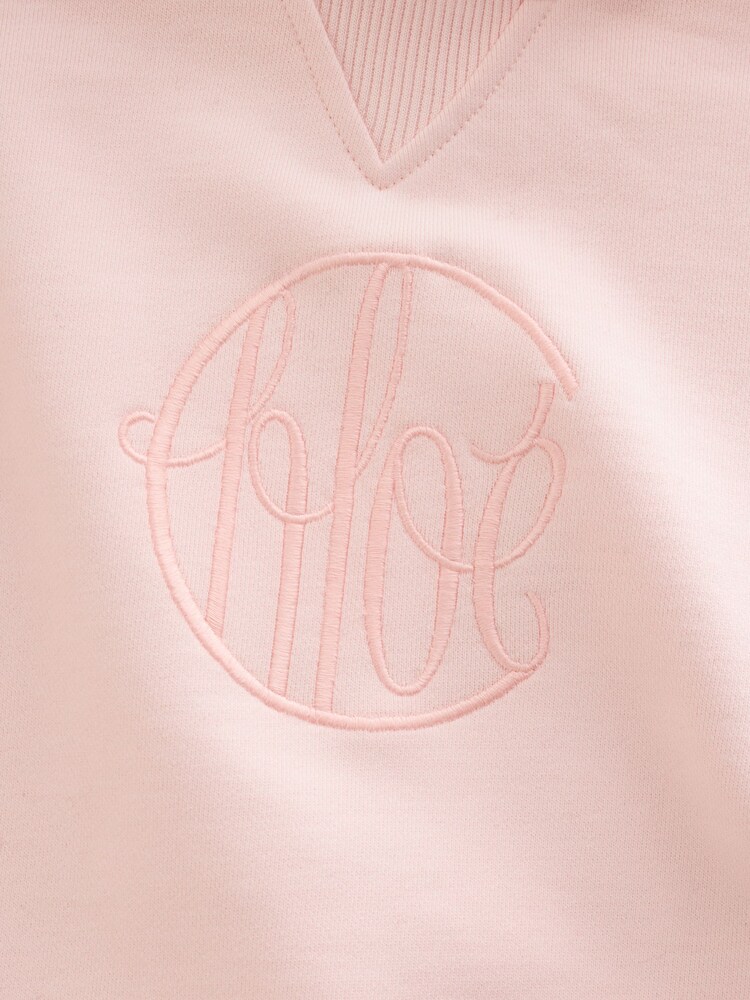 Chloé Pink Embroidered Logo Graphic Hoodie - Image 5 of 5