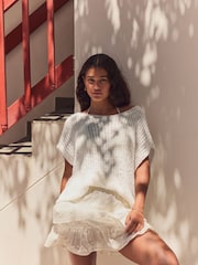 White Slouchy Knit Tank - Image 2 of 8