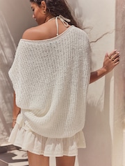 White Slouchy Knit Tank - Image 4 of 8