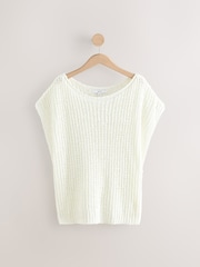 White Slouchy Knit Tank - Image 6 of 8