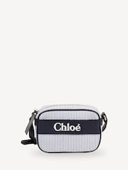 Chloé Blue Stripe Cross-Body Bag With Logo - Image 1 of 5