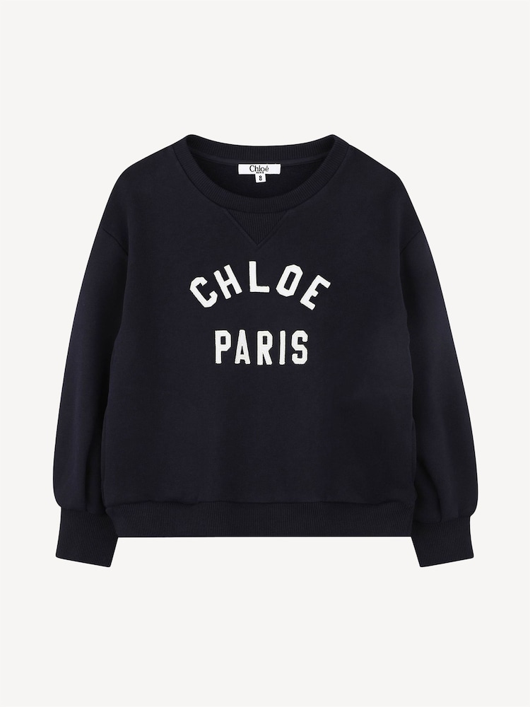 Chloé Blue Paris Logo Crew Neck Sweatshirt - Image 1 of 4