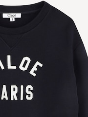 Chloé Blue Paris Logo Crew Neck Sweatshirt - Image 3 of 4