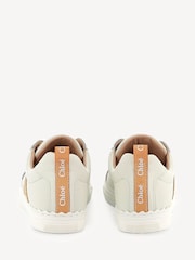 Chloé Natural Logo Trainers With Scalloping Detail - Image 4 of 8