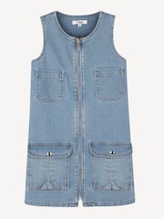 Chloé Blue Zip Front Denim Dress With Cargo Pockets - Image 2 of 4