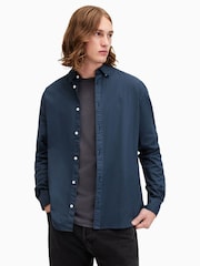 AllSaints Blue Hawthorne Longsleeves Shirt - Image 5 of 6