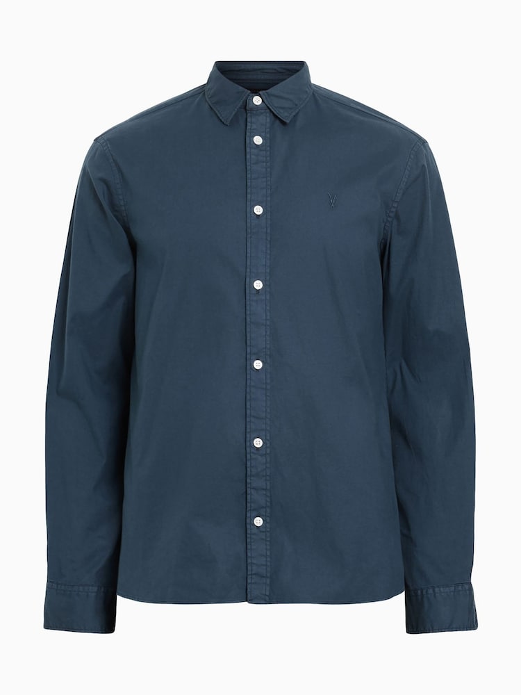 AllSaints Blue Hawthorne Longsleeves Shirt - Image 6 of 6