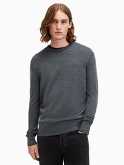 AllSaints Blue Mode Merino Crew Jumper - Image 1 of 5