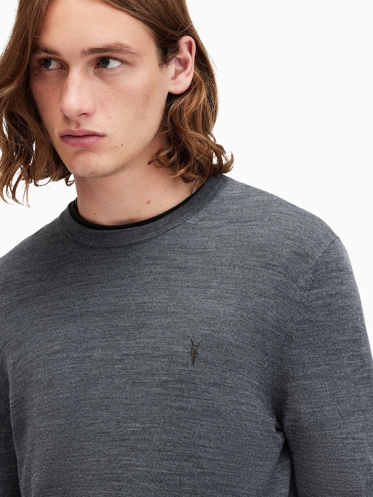 AllSaints Blue Mode Merino Crew Jumper - Image 2 of 5