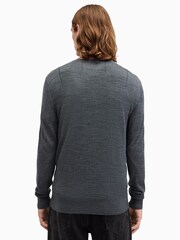 AllSaints Blue Mode Merino Crew Jumper - Image 4 of 5