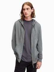 AllSaints Grey Brace 100% Cotton Hoodie - Image 1 of 6
