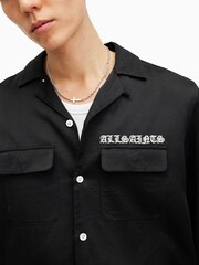 AllSaints Black Troya Long Sleeve Shirt - Image 4 of 8