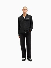 AllSaints Black Troya Long Sleeve Shirt - Image 6 of 8