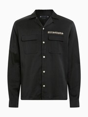 AllSaints Black Troya Long Sleeve Shirt - Image 8 of 8