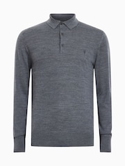 AllSaints – Mode – Langarm-Polo-Shirt aus Merino - Bild 5 von 5