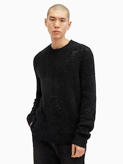 AllSaints Black Hadwin Crew Jumper - Image 1 of 6