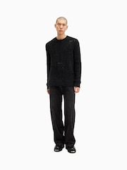 AllSaints Black Hadwin Crew Jumper - Image 3 of 6