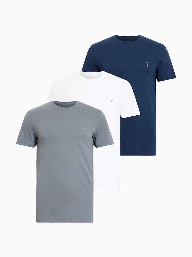 AllSaints Blue Tonic Short Sleeves Crew T-Shirts 3 Pack - Image 1 of 8