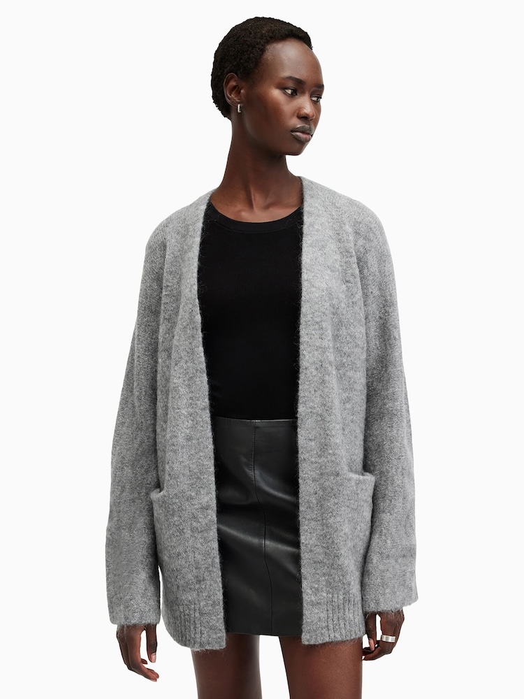 AllSaints Grey Zoe Cardigan - Image 2 of 8