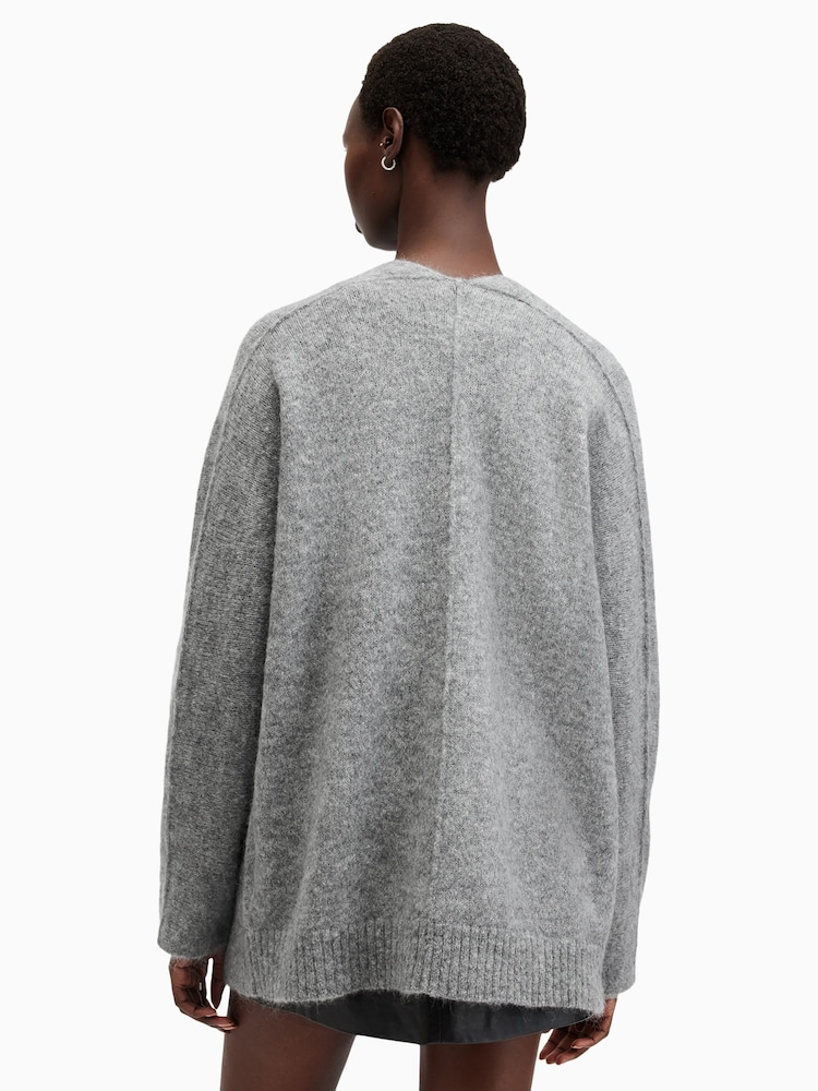 AllSaints Grey Zoe Cardigan - Image 4 of 8