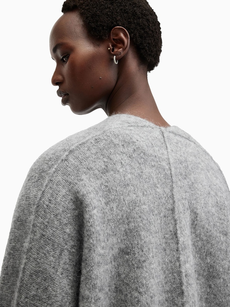 AllSaints Grey Zoe Cardigan - Image 7 of 8
