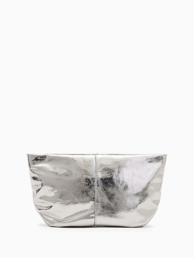 AllSaints Silver Hex E/W Pouch - Image 1 of 6