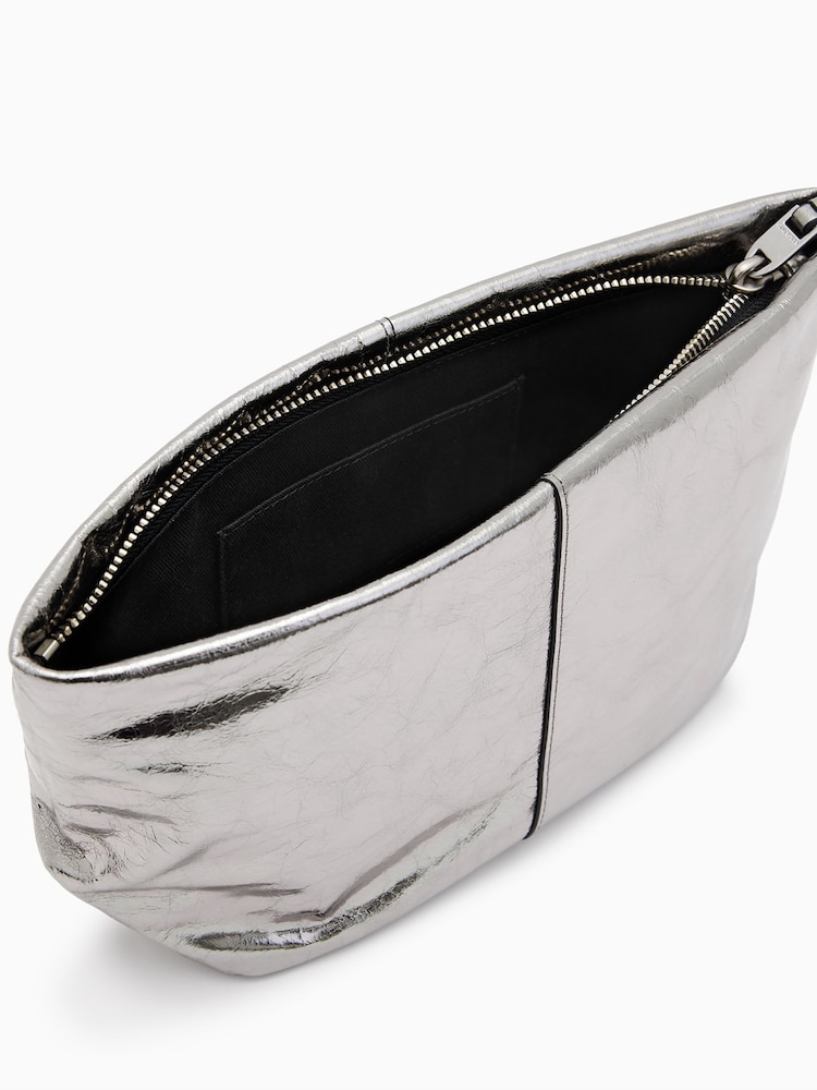 AllSaints Silver Hex E/W Pouch - Image 2 of 6
