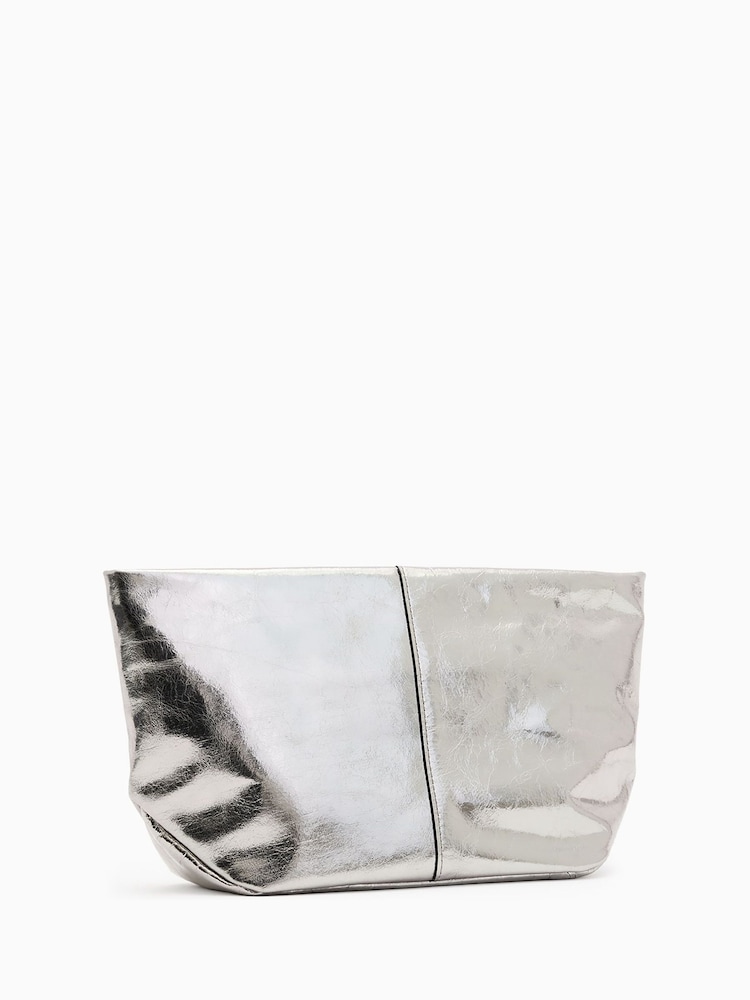 AllSaints Silver Hex E/W Pouch - Image 6 of 6