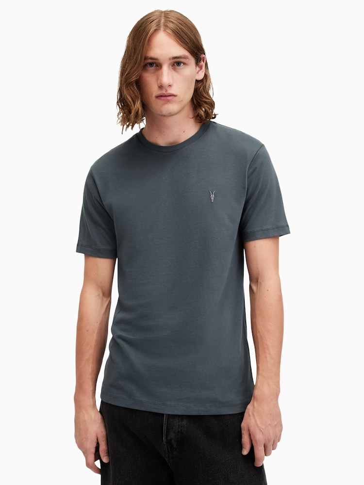 AllSaints Blue Brace Short Sleeve Crew T-Shirt - Image 1 of 5
