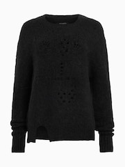 AllSaints Black Winnie Jumper - Image 8 of 8