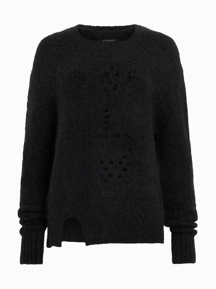 AllSaints Black Winnie Jumper - Image 8 of 8