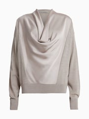 AllSaints Brown Myra Cowl Jumper - Image 8 of 8