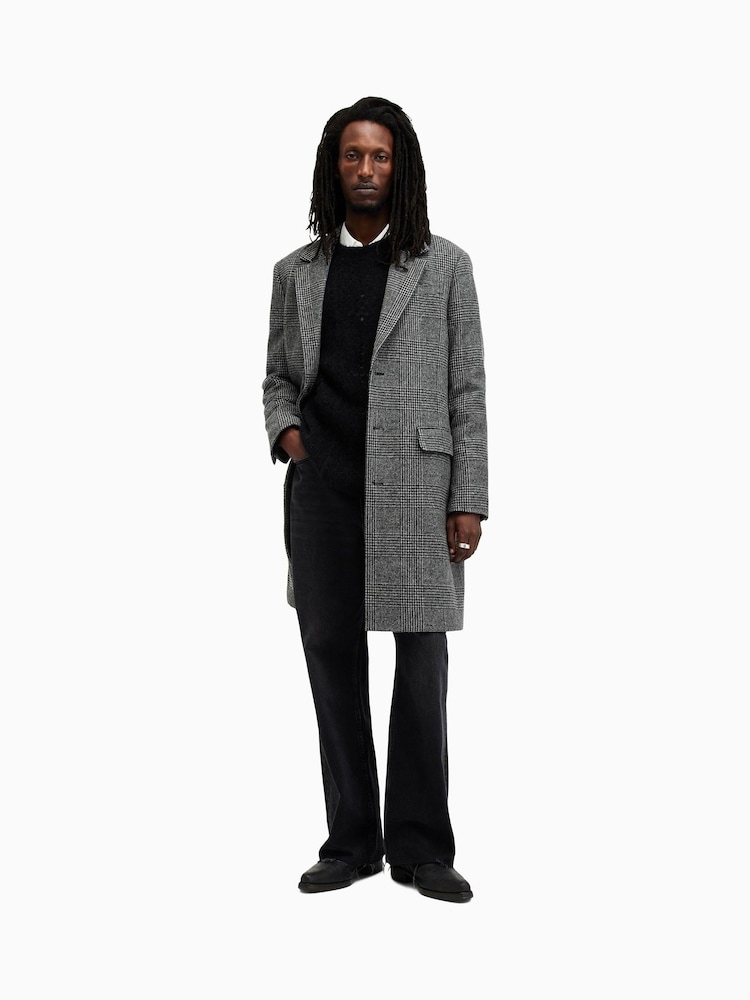 AllSaints Grey Whitlock Coat - Image 1 of 8