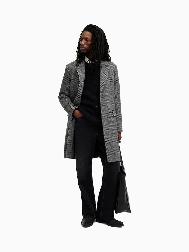 AllSaints Grey Whitlock Coat - Image 4 of 8