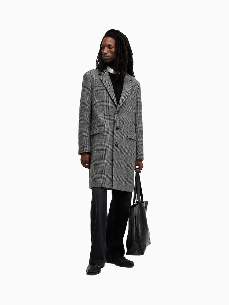 AllSaints Grey Whitlock Coat - Image 6 of 8