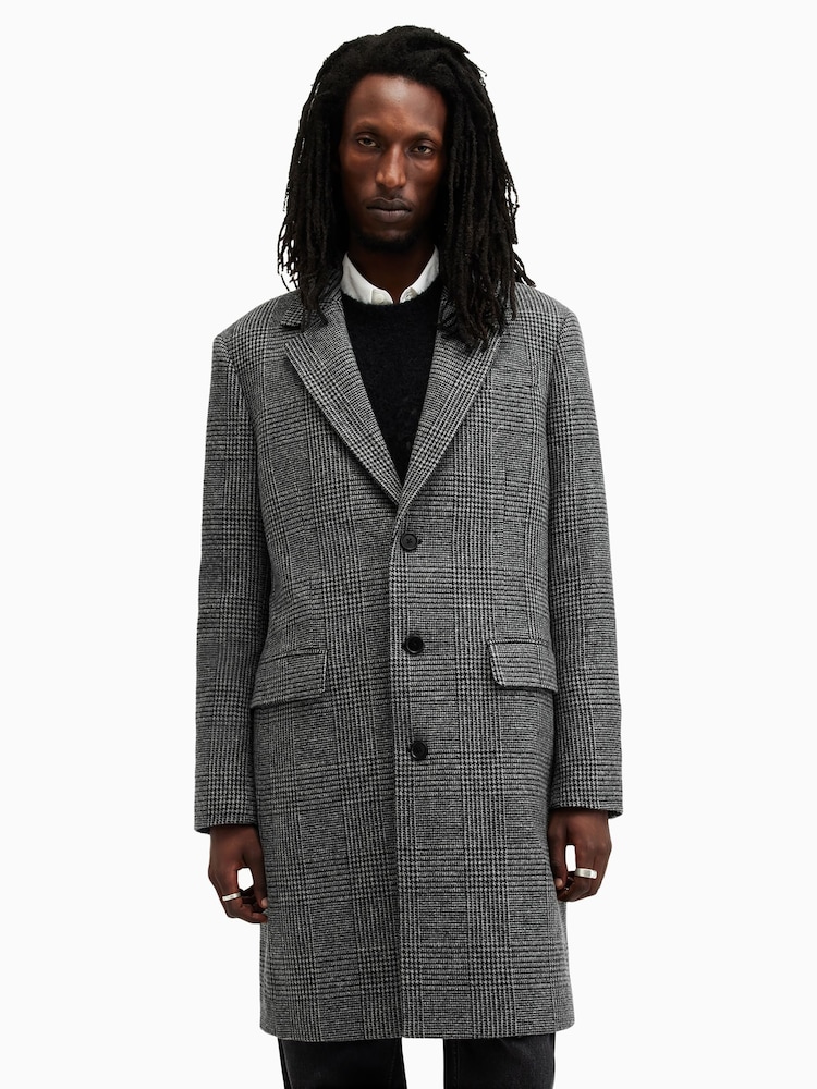 AllSaints Grey Whitlock Coat - Image 7 of 8