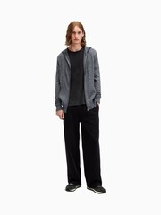 AllSaints Grey Mode Merino Zip Hoodie - Image 3 of 7