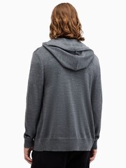 AllSaints Grey Mode Merino Zip Hoodie - Image 6 of 7