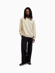 AllSaints Brown Underground 100% Organic Cotton Crew Sweatshirt - Image 2 of 9