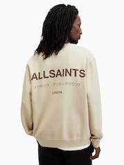 AllSaints Brown Underground 100% Organic Cotton Crew Sweatshirt - Image 5 of 9