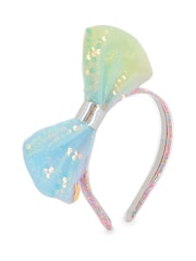 Billieblush Multicolour Sequin Bow Logo 100% Cotton Headband - Image 4 of 9