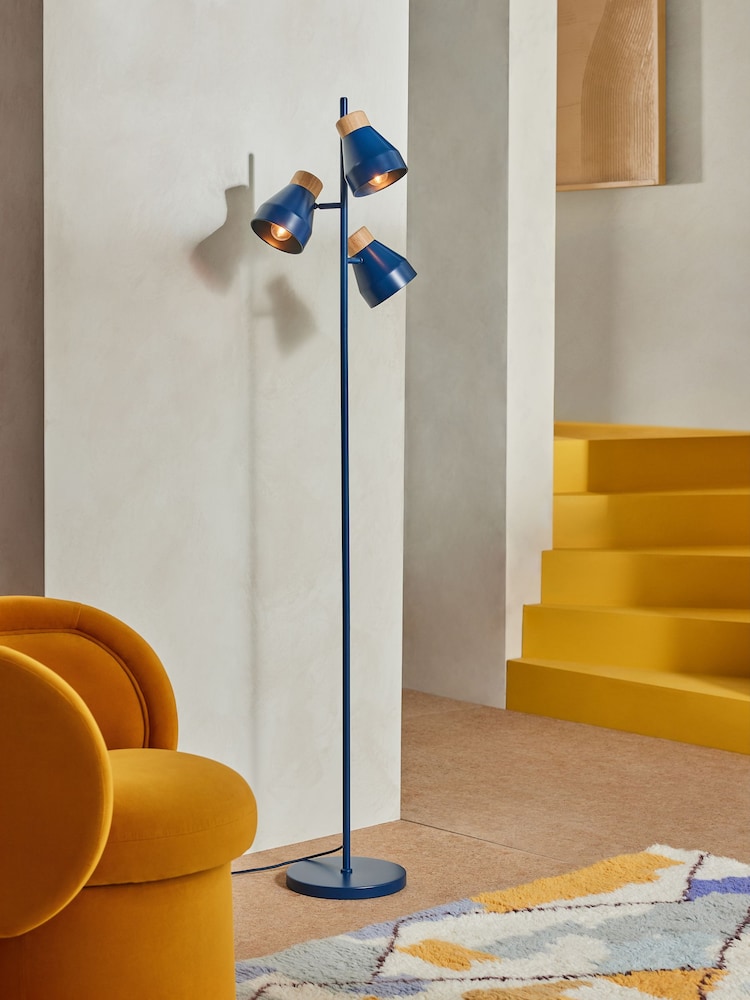 MADE.COM Navy Albert Floor Lamp - Image 1 of 3