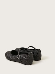 Monsoon Black All-Over Glitter Ballet Flats - Image 3 of 3