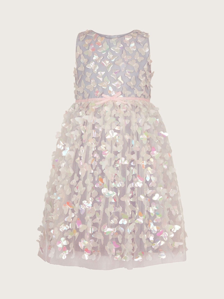 Monsoon Purple Luella Iridescent 3D Butterfly Dress - Image 2 of 4