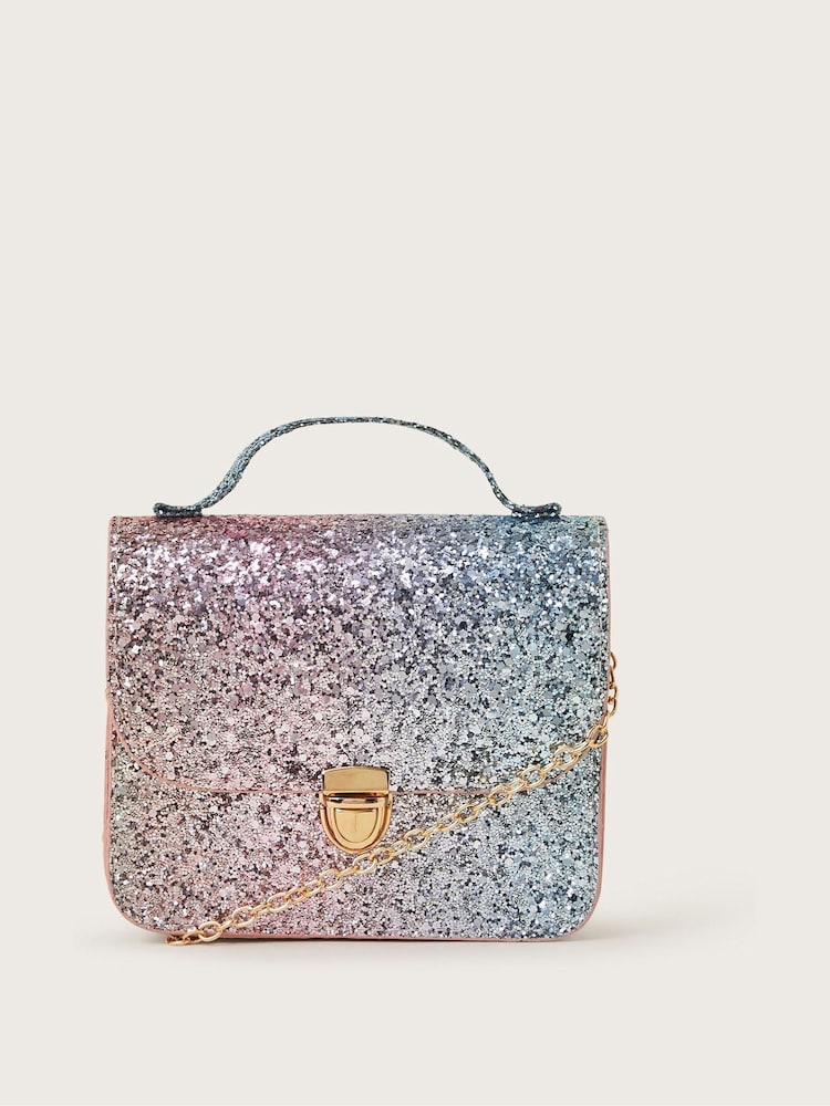 Monsoon Grey Rainbow Glitter Mini Satchel Bag - Image 1 of 4