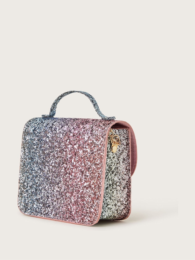 Monsoon Grey Rainbow Glitter Mini Satchel Bag - Image 2 of 4