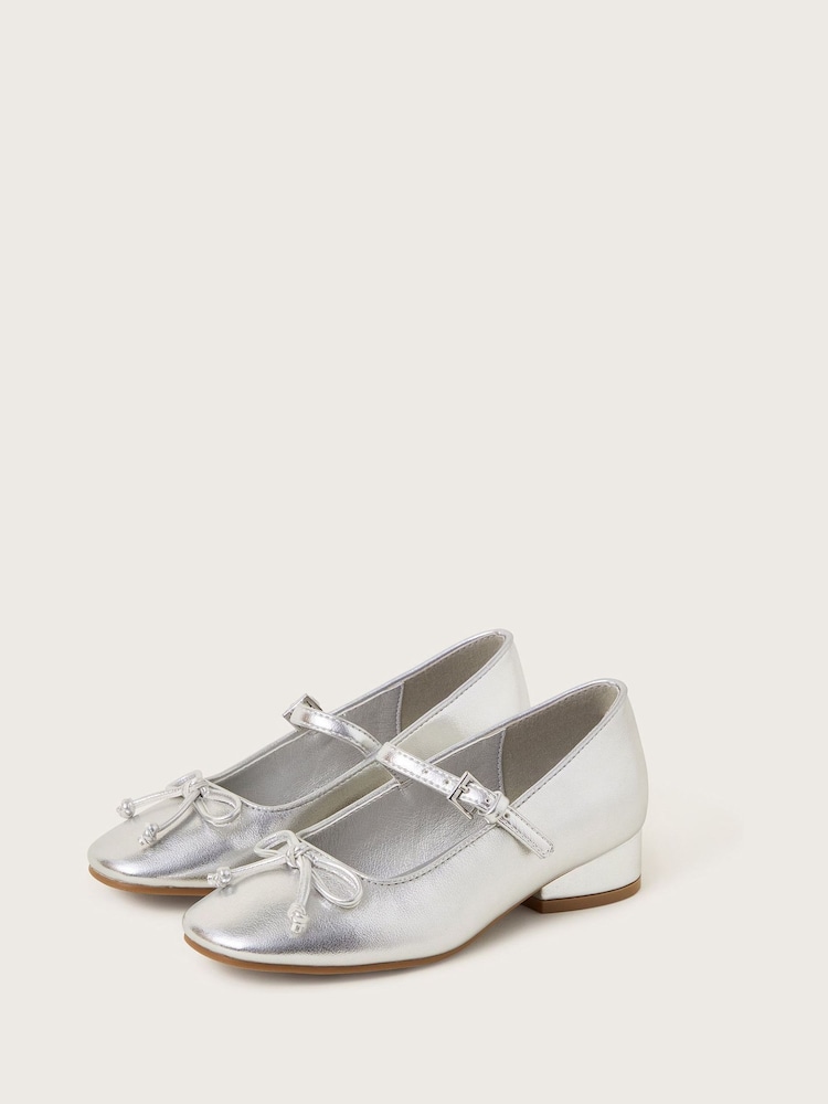 Monsoon Silver Ballet Pump Heels - Image 1 of 3