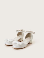 Monsoon White Tulle Bow Two Part Satin Heels - Image 2 of 3